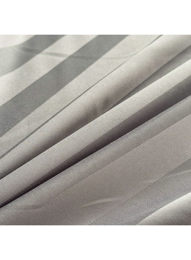 Santaoche Home Microfiber 3cm satin stripe Hotel Comforter Sets, Fits 200 cm x 200 cm Size Bed, Duvet Filling Included, 6 Pcs King Size (GREY, 200 x 200 cm) - Image 2